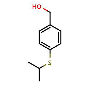 Chemical structure of 4-[(1-Methylethyl)thio]benzenemethanol , CAS 152595-89-6, AChemBlock AD293460