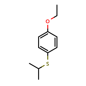 Chemical structure of 1-Ethoxy-4-[(1-methylethyl)thio]benzene , CAS 82961-59-9, AChemBlock AD293461