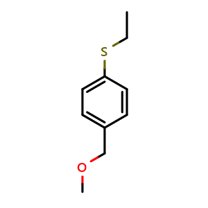 Chemical structure of 1-(Ethylthio)-4-(methoxymethyl)benzene , CAS 1855669-91-8, AChemBlock AD293463