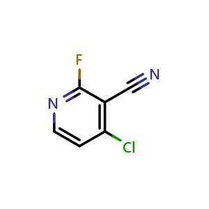 Chemical structure of 4-Chloro-2-fluoro-3-pyridinecarbonitrile , CAS 1804506-07-7, AChemBlock AD293467