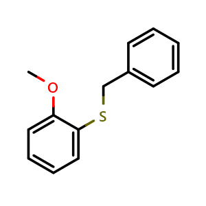 Chemical structure of 1-Methoxy-2-[(phenylmethyl)thio]benzene , CAS 219715-29-4, AChemBlock AD293474