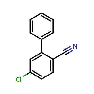 Chemical structure of 5-Chloro[1,1'-biphenyl]-2-carbonitrile , CAS 860702-58-5, AChemBlock AD293481