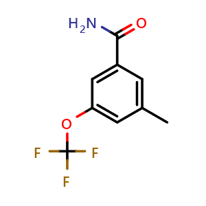 Chemical structure of 3-Methyl-5-(trifluoromethoxy)benzamide , CAS 916420-53-6, AChemBlock AD293483