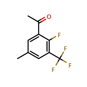 Chemical structure of 1-[2-Fluoro-5-methyl-3-(trifluoromethyl)phenyl]ethanone , CAS 2092605-60-0, AChemBlock AD293484
