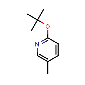 Chemical structure of 2-(1,1-Dimethylethoxy)-5-methylpyridine , CAS 57883-16-6, AChemBlock AD293488