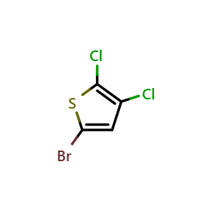 Chemical structure of 5-Bromo-2,3-dichlorothiophene , CAS 83663-36-9, AChemBlock AD293490
