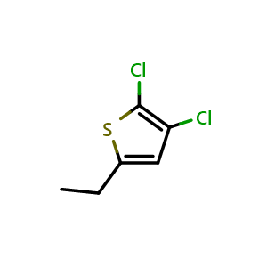 Chemical structure of 2,3-Dichloro-5-ethylthiophene , CAS 89380-35-8, AChemBlock AD293493