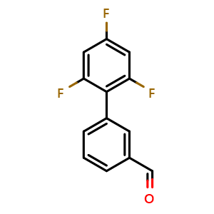 Chemical structure of 2',4',6'-trifluoro-[1,1'-biphenyl]-3-carbaldehyde , CAS 1182893-37-3, AChemBlock AD293503