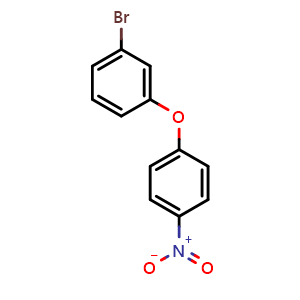 Chemical structure of 1-bromo-3-(4-nitrophenoxy)benzene , CAS 2303-22-2, AChemBlock AD293520