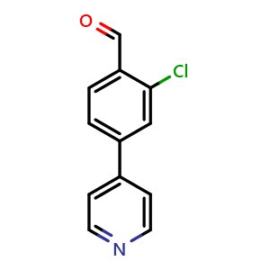 Chemical structure of 2-Chloro-4-(4-pyridinyl)benzaldehyde , CAS 1456633-24-1, AChemBlock AD293524