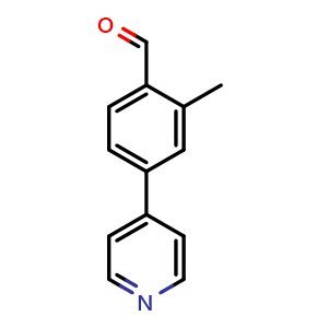 Chemical structure of 2-Methyl-4-(4-pyridinyl)benzaldehyde , CAS 1314909-12-0, AChemBlock AD293525
