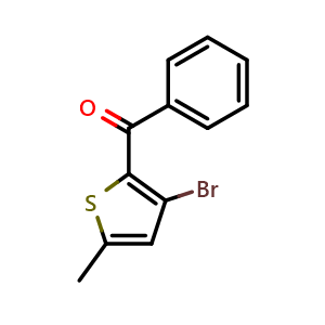 Chemical structure of (3-Bromo-5-methyl-2-thienyl)phenylmethanone , CAS 1489525-79-2, AChemBlock AD293532