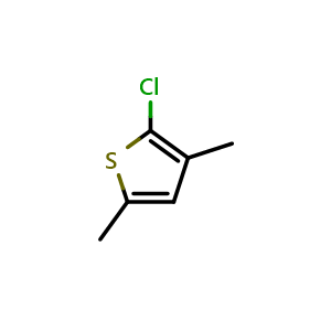 Chemical structure of 2-chloro-3,5-dimethylthiophene , CAS 63826-64-2, AChemBlock AD293533
