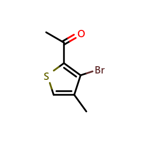 Chemical structure of 1-(3-Bromo-4-methyl-2-thienyl)ethanone , CAS 2229585-60-6, AChemBlock AD293538
