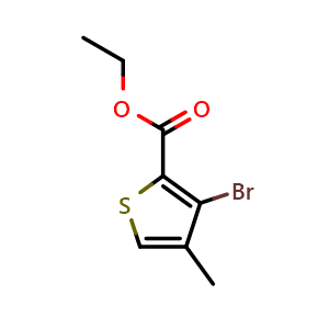 Chemical structure of Ethyl 3-bromo-4-methyl-2-thiophenecarboxylate , CAS 1862924-33-1, AChemBlock AD293540