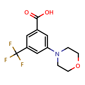 Chemical structure of 3-Morpholino-5-(trifluoromethyl)benzoic acid , CAS 250682-08-7, AChemBlock AD293541
