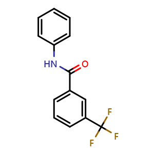 Chemical structure of N-Phenyl-3-(trifluoromethyl)benzamide , CAS 106376-18-5, AChemBlock AD293542