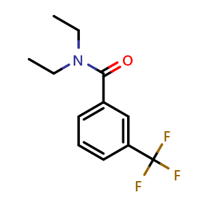 Chemical structure of N,N-Diethyl-3-(trifluoromethyl)benzamide , CAS 10366-85-5, AChemBlock AD293546