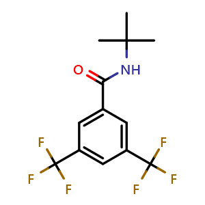 Chemical structure of N-(1,1-Dimethylethyl)-3,5-bis(trifluoromethyl)benzamide , CAS 1109250-83-0, AChemBlock AD293547
