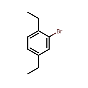 Chemical structure of 2-bromo-1,4-diethylbenzene , CAS 52076-43-4, AChemBlock AD293577
