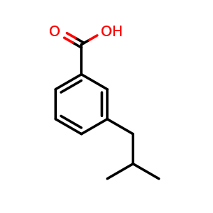 Chemical structure of 3-isobutylbenzoic acid , CAS 565450-43-3, AChemBlock AD293578