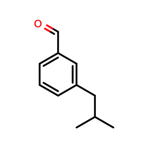 Chemical structure of 3-isobutylbenzaldehyde , CAS 139155-54-7, AChemBlock AD293579