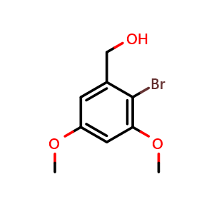 Chemical structure of (2-bromo-3,5-dimethoxyphenyl)methanol , CAS 74726-76-4, AChemBlock AD293581