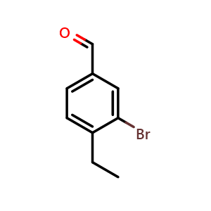 Chemical structure of 3-Bromo-4-ethylbenzaldehyde , CAS 461425-63-8, AChemBlock AD293582