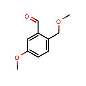 Chemical structure of 5-methoxy-2-(methoxymethyl)benzaldehyde , CAS 1896924-42-7, AChemBlock AD293583