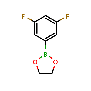 Chemical structure of 2-(3,5-Difluorophenyl)-1,3,2-Dioxaborolane , CAS 861710-23-8, AChemBlock AD293584
