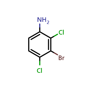 Chemical structure of 3-bromo-2,4-dichloroaniline , CAS 80026-10-4, AChemBlock AD293588