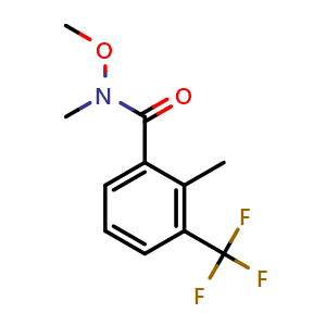 Chemical structure of N-methoxy-N,2-dimethyl-3-(trifluoromethyl)benzamide , CAS 1612238-17-1, AChemBlock AD293590