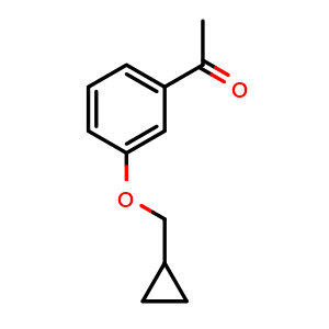 Chemical structure of 1-[3-(Cyclopropylmethoxy)phenyl]ethanone , CAS 478163-32-5, AChemBlock AD293597