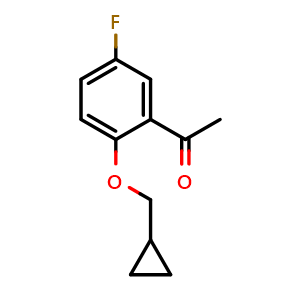 Chemical structure of 1-[2-(Cyclopropylmethoxy)-5-fluorophenyl]ethanone , CAS 135901-88-1, AChemBlock AD293605