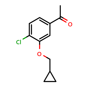 Chemical structure of 1-[4-Chloro-3-(cyclopropylmethoxy)phenyl]ethanone , CAS 1783477-06-4, AChemBlock AD293617