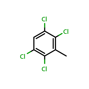Chemical structure of 1,2,4,5-Tetrachloro-3-methylbenzene , CAS 1006-31-1, AChemBlock AD293627