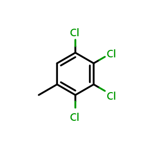 Chemical structure of 1,2,3,4-Tetrachloro-5-methylbenzene , CAS 1006-32-2, AChemBlock AD293632