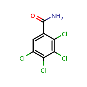 Chemical structure of 2,3,4,5-Tetrachlorobenzamide , CAS 42860-37-7, AChemBlock AD293634