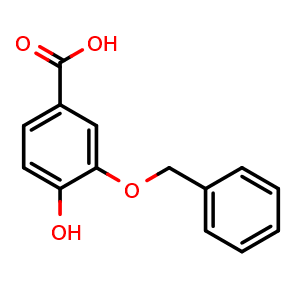 Chemical structure of 4-Hydroxy-3-(phenylmethoxy)benzoic acid , CAS 159832-34-5, AChemBlock AD293635