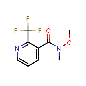 Chemical structure of N-Methoxy-N-methyl-2-(trifluoromethyl)-3-pyridinecarboxamide , CAS 923288-68-0, AChemBlock AD293636