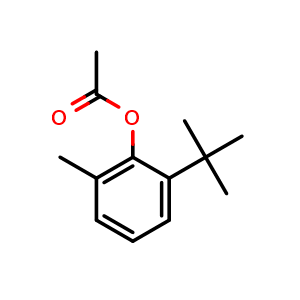 Chemical structure of Phenol, 2-(1,1-dimethylethyl)-6-methyl-, 1-acetate , CAS 125829-28-9, AChemBlock AD293654