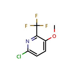 Chemical structure of 6-Chloro-3-methoxy-2-(trifluoromethyl)pyridine , CAS 1227594-33-3, AChemBlock AD293659