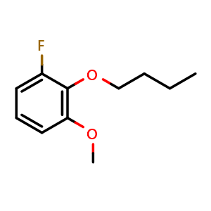 Chemical structure of 2-butoxy-1-fluoro-3-methoxybenzene , CAS 2969430-43-9, AChemBlock AD293669