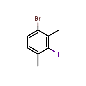 Chemical structure of 1-bromo-3-iodo-2,4-dimethylbenzene , CAS 1804896-87-4, AChemBlock AD293672