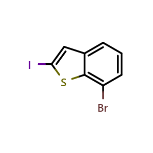 Chemical structure of 7-bromo-2-iodobenzo[b]thiophene , CAS 2969325-68-4, AChemBlock AD293676