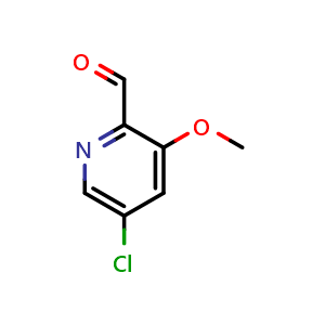 Chemical structure of 5-chloro-3-methoxypicolinaldehyde , CAS 1256819-98-3, AChemBlock AD293678