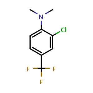 Chemical structure of 2-chloro-N,N-dimethyl-4-(trifluoromethyl)aniline , CAS 156639-45-1, AChemBlock AD293681