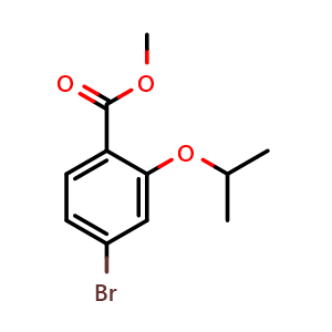 Chemical structure of Methyl 4-bromo-2-isopropoxybenzoate , CAS 1016313-23-7, AChemBlock AD293684