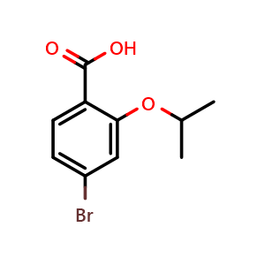 Chemical structure of 4-Bromo-2-isopropoxybenzoic acid , CAS 1038595-51-5, AChemBlock AD293685