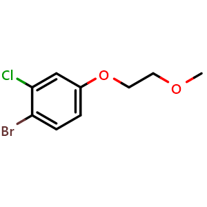 Chemical structure of 1-bromo-2-chloro-4-(2-methoxyethoxy)benzene , CAS 1364319-99-2, AChemBlock AD293686